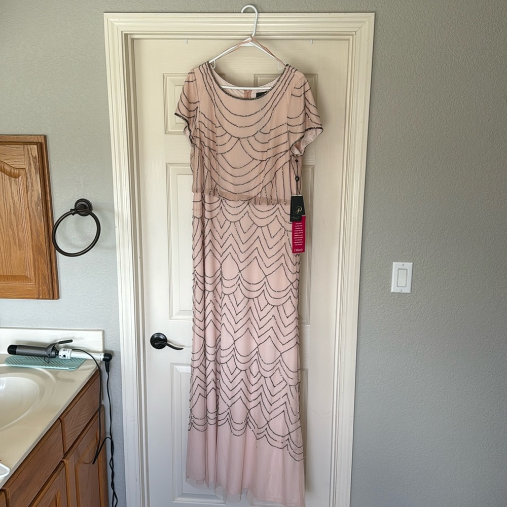 Adrianna Papell light, pink sequence dress